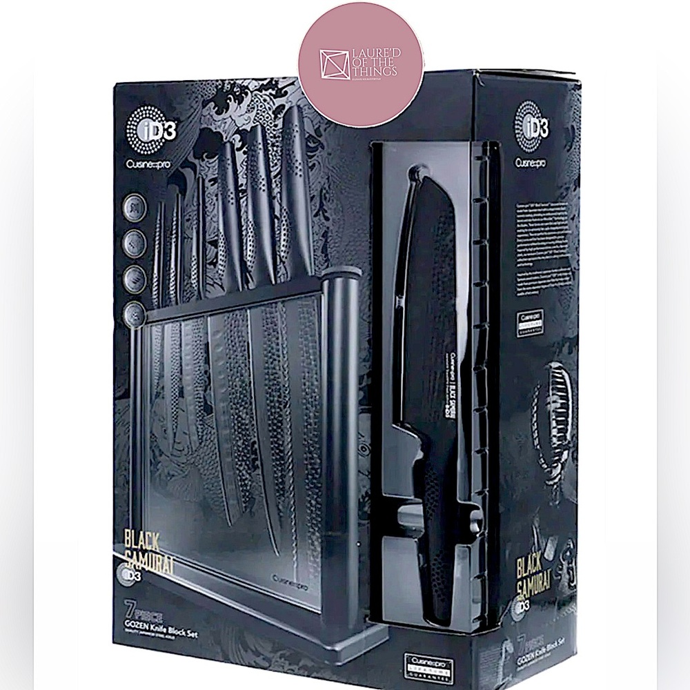 NEW Cuisine::Pro iD3 Black Samurai Gozen 7 Piece Knife Block (EA1)